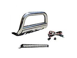 Bull Bar with 20-Inch LED Light Bar; Stainless Steel (07-13 Sierra 1500)