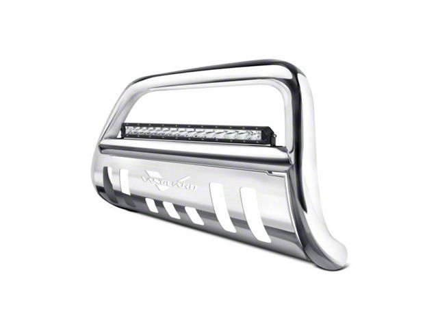 Bull Bar with 20-Inch LED Light Bar; Stainless Steel (07-14 Sierra 3500 HD)