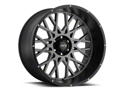 Vision Off-Road Rocker Anthracite with Satin Black Lip 8-Lug Wheel; 20x12; -51mm Offset (01-06 Sierra 2500 HD)