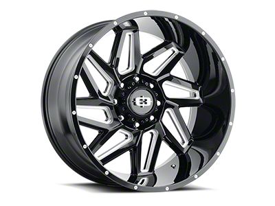 Vision Off-Road Spyder Gloss Black Milled Spoke 8-Lug Wheel; 20x10; -25mm Offset (01-06 Sierra 2500 HD)