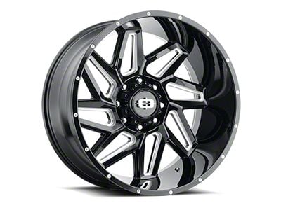 Vision Off-Road Spyder Gloss Black Milled Spoke 8-Lug Wheel; 20x10; -25mm Offset (01-06 Sierra 3500 HD SRW)