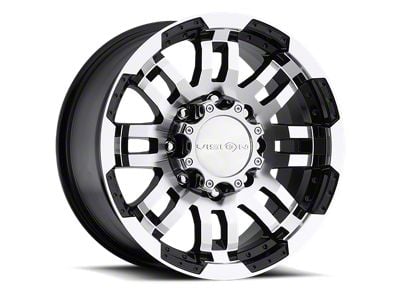 Vision Off-Road Warrior Gloss Black Machined 8-Lug Wheel; 18x8.5; 18mm Offset (01-06 Sierra 3500 HD SRW)