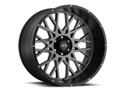 Vision Off-Road Rocker Anthracite with Satin Black Lip 8-Lug Wheel; 20x12; -51mm Offset (01-06 Silverado 2500 HD)