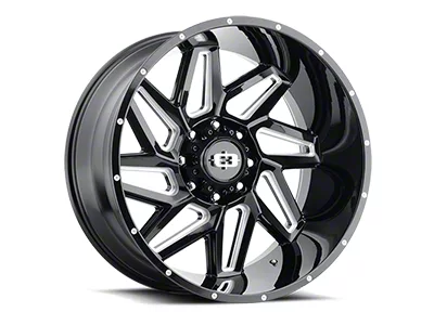 Vision Off-Road Spyder Gloss Black Milled Spoke 8-Lug Wheel; 20x10; -25mm Offset (01-06 Silverado 3500 HD SRW)