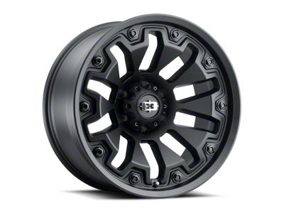 Vision Off-Road Armor Satin Black with Black Bolt Inserts 6-Lug Wheel; 20x9; 0mm Offset (07-13 Sierra 1500)