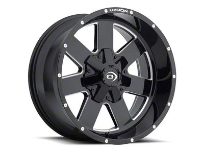 Vision Off-Road Arc Gloss Black Milled 6-Lug Wheel; 18x9; -12mm Offset (07-13 Sierra 1500)