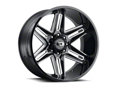 Vision Off-Road Razor Gloss Black Milled 6-Lug Wheel; 24x12; -51mm Offset (07-13 Sierra 1500)