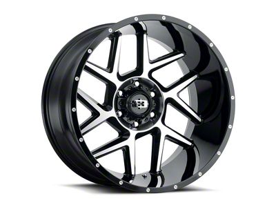 Vision Off-Road Sliver Gloss Black Machined 6-Lug Wheel; 20x9; 0mm Offset (07-13 Sierra 1500)