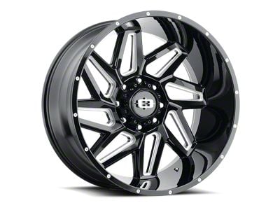 Vision Off-Road Spyder Gloss Black Milled 6-Lug Wheel; 22x14; -76mm Offset (07-13 Sierra 1500)