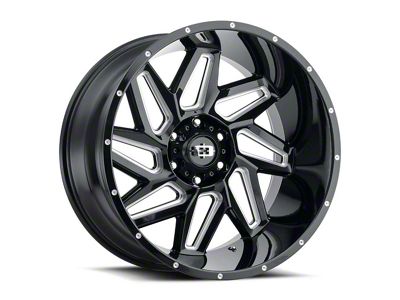 Vision Off-Road Spyder Gloss Black Milled 8-Lug Wheel; 20x10; -25mm Offset (07-14 Sierra 2500 HD)