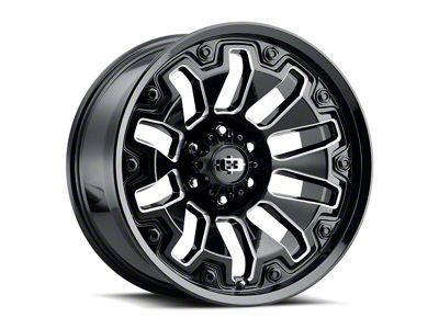 Vision Off-Road Armor Gloss Black Milled with Black Bolt Inserts 6-Lug Wheel; 18x9; -12mm Offset (07-14 Tahoe)