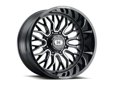 Vision Off-Road Riot Gloss Black Machined 6-Lug Wheel; 22x12; -51mm Offset (07-14 Tahoe)