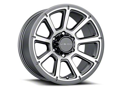 Vision Off-Road Turbine Gunmetal Machined Face 6-Lug Wheel; 18x9; 18mm Offset (07-14 Tahoe)