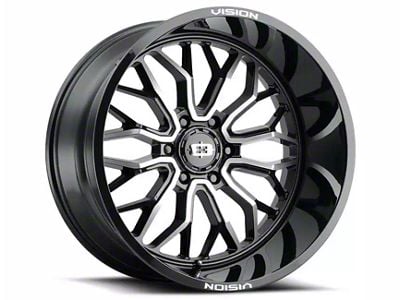 Vision Off-Road Riot Gloss Black Machined 6-Lug Wheel; 22x10; -19mm Offset (07-14 Yukon)