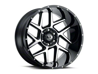 Vision Off-Road Sliver Gloss Black Machined 6-Lug Wheel; 20x9; 0mm Offset (07-14 Yukon)