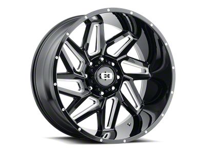 Vision Off-Road Spyder Gloss Black Milled 6-Lug Wheel; 22x14; -76mm Offset (14-18 Sierra 1500)