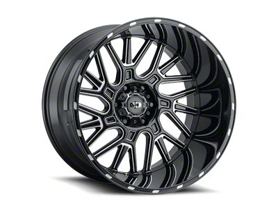 Vision Off-Road Brawl Gloss Black Milled 6-Lug Wheel; 22x12; -51mm Offset (14-18 Silverado 1500)