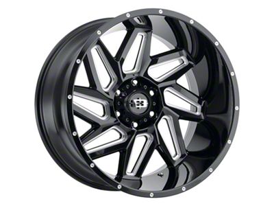 Vision Off-Road Spyder Gloss Black Milled 5-Lug Wheel; 20x9; 12mm Offset (02-08 RAM 1500, Excluding Mega Cab)