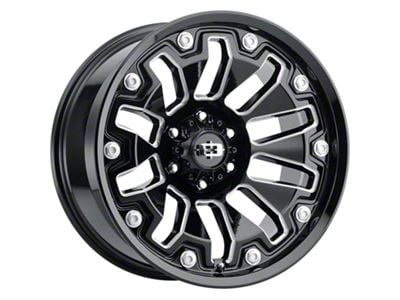 Vision Off-Road Armor Gloss Black Milled 5-Lug Wheel; 20x10; -25mm Offset (02-08 RAM 1500, Excluding Mega Cab)