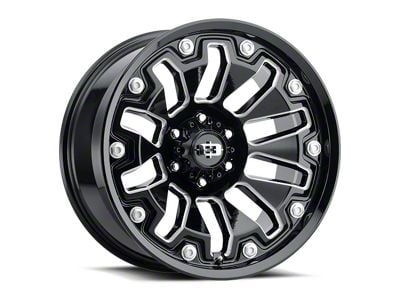 Vision Off-Road Armor Gloss Black Milled 5-Lug Wheel; 20x9; 12mm Offset (02-08 RAM 1500, Excluding Mega Cab)