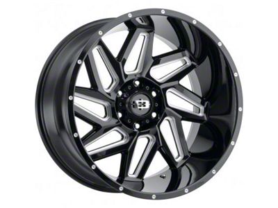 Vision Off-Road Spyder Gloss Black Milled 8-Lug Wheel; 20x9; 12mm Offset (23-24 F-250 Super Duty)