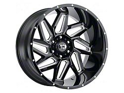 Vision Off-Road Spyder Gloss Black Milled 8-Lug Wheel; 22x14; -76mm Offset (23-24 F-250 Super Duty)