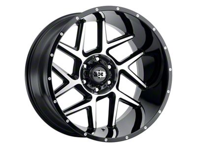 Vision Off-Road Sliver Gloss Black Machined 8-Lug Wheel; 22x12; -51mm Offset (23-24 F-350 Super Duty SRW)