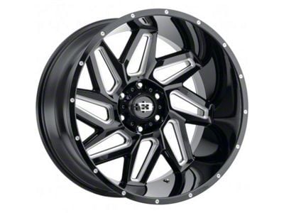 Vision Off-Road Spyder Gloss Black Milled 8-Lug Wheel; 22x14; -76mm Offset (23-24 F-350 Super Duty SRW)