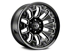 Vision Off-Road Armor Gloss Black Milled with Black Bolt Inserts 5-Lug Wheel; 18x9; 12mm Offset (94-01 RAM 1500)