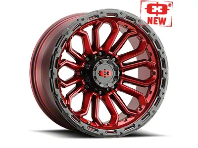 Vision Off-Road Korupt Gloss Red with Gloss Black Lip 8-Lug Wheel; 17x9; 12mm Offset (99-07 F-250 Super Duty)