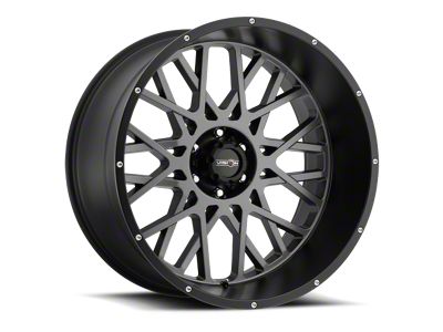 Vision Off-Road Rocker Anthracite with Satin Black Lip 8-Lug Wheel; 22x12; -51mm Offset (99-07 F-350 Super Duty SRW)