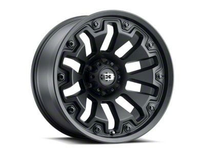 Vision Off-Road Armor Satin Black with Black Bolt Inserts 6-Lug Wheel; 20x9; 12mm Offset (23-25 Canyon)