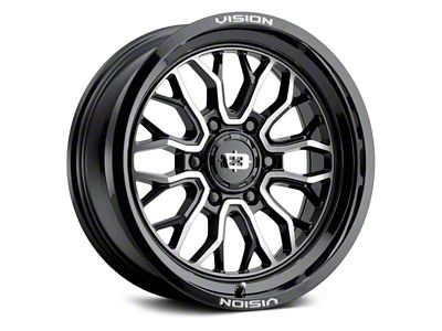 Vision Off-Road Riot Gloss Black Machined 6-Lug Wheel; 20x10; -25mm Offset (19-24 Sierra 1500)