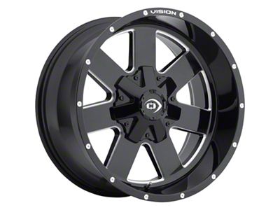 Vision Off-Road Arc Gloss Black Milled 6-Lug Wheel; 17x9; -12mm Offset (19-24 Silverado 1500)