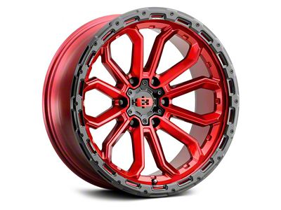 Vision Wheel Korupt Gloss Red with Gloss Black Lip 6-Lug Wheel; 18x9; 12mm Offset (04-08 F-150)