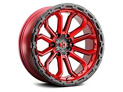 Vision Wheel Korupt Gloss Red with Gloss Black Lip 6-Lug Wheel; 17x9; -12mm Offset (07-13 Silverado 1500)