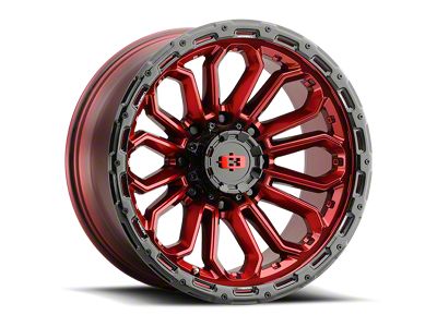 Vision Wheel Korupt Gloss Red with Gloss Black Lip 6-Lug Wheel; 20x9; 12mm Offset (14-18 Sierra 1500)