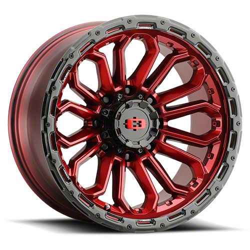 Vision Wheel F-350 Super Duty Korupt Gloss Red with Gloss Black Lip 8 ...