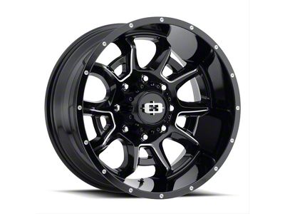 Vision Off-Road Bomb Gloss Black Machined 8-Lug Wheel; 20x9; 12mm Offset (15-19 Sierra 2500 HD)