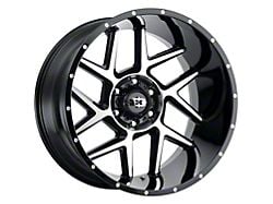 Vision Off-Road Sliver Gloss Black Machined 8-Lug Wheel; 22x12; -51mm Offset (17-22 F-350 Super Duty SRW)