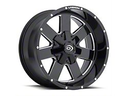 Vision Off-Road Arc Gloss Black Machined 8-Lug Wheel; 20x9; -12mm Offset (17-22 F-250 Super Duty)