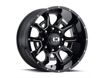 Vision Off-Road Bomb Gloss Black Machined 8-Lug Wheel; 20x9; 12mm Offset (17-22 F-250 Super Duty)