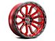 Vision Wheel Korupt Gloss Red with Gloss Black Lip 6-Lug Wheel; 17x9; 12mm Offset (14-18 Sierra 1500)