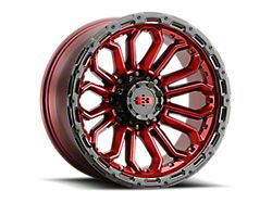 Vision Wheel Korupt Gloss Red with Gloss Black Lip 8-Lug Wheel; 20x9; 12mm Offset (20-25 Sierra 2500 HD)