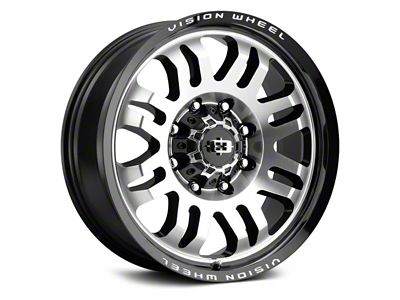 Vision Wheel Inferno Gloss Black Machined 8-Lug Wheel; 18x9; -12mm Offset (20-24 Silverado 3500 HD SRW)