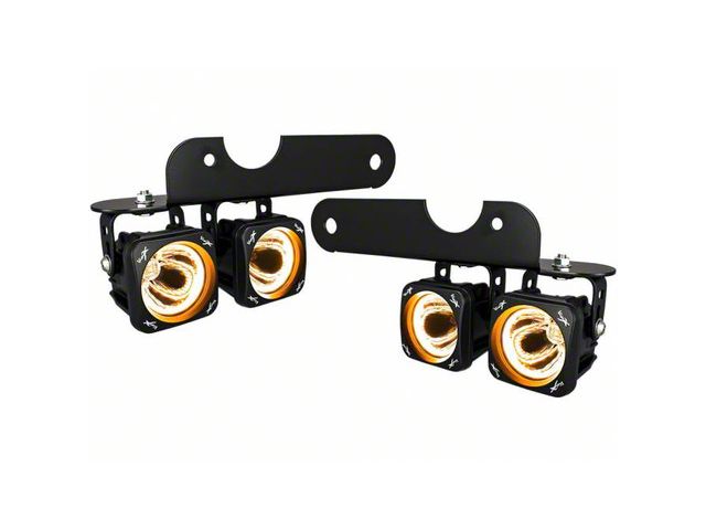 Vision X 3-Inch Optimus Amber Halo LED Fog Light Kit; Spot Beam (17-20 F-150 Raptor)