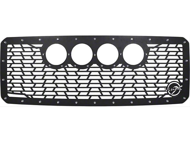 Vision X Upper Replacement Grille with CG2 Cannon Light Opening; Satin Black (11-16 F-250 Super Duty)