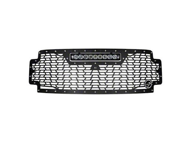 Vision X Upper Replacement Grille with XPR-9M LED Light Bar; Satin Black (17-19 F-250 Super Duty)