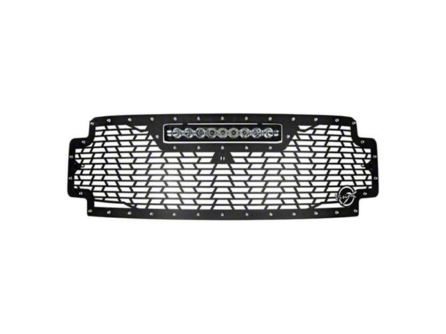 Vision X Upper Replacement Grille with XPR-9M LED Light Bar; Satin Black (17-19 F-350 Super Duty)