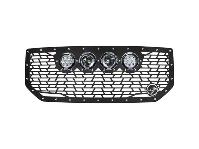 Vision X Upper Replacement Grille with CG2 Cannon Light Opening; Satin Black (16-18 Sierra 1500)